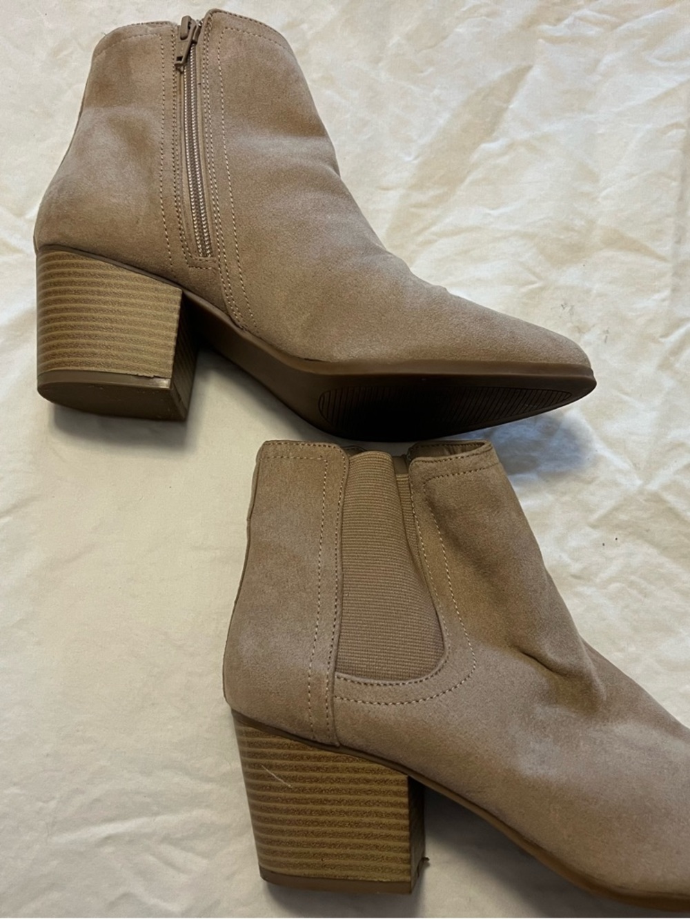 Apt 9 Women’s Suede Ankle Bootie in Taupe